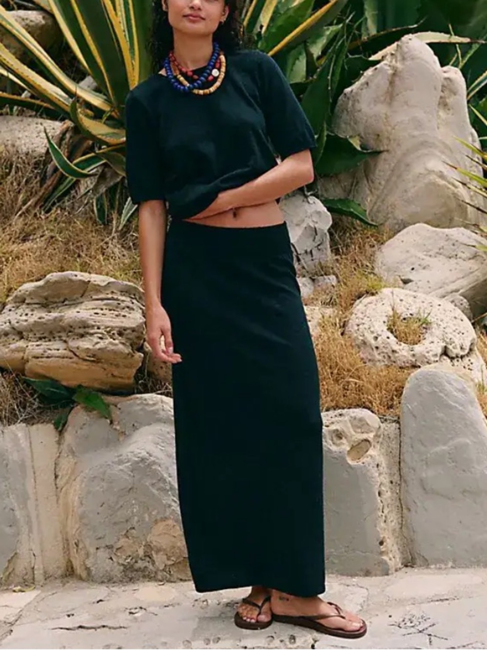 Free People Free-est Isabella Linen Cotton Sweater Top and Skirt Set